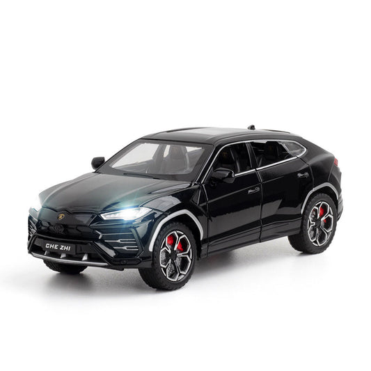 Lamborghini Urus 1:24 Metal Diecast Car – Pull Back, Lights & Engine Sounds, All Doors Open [Black]