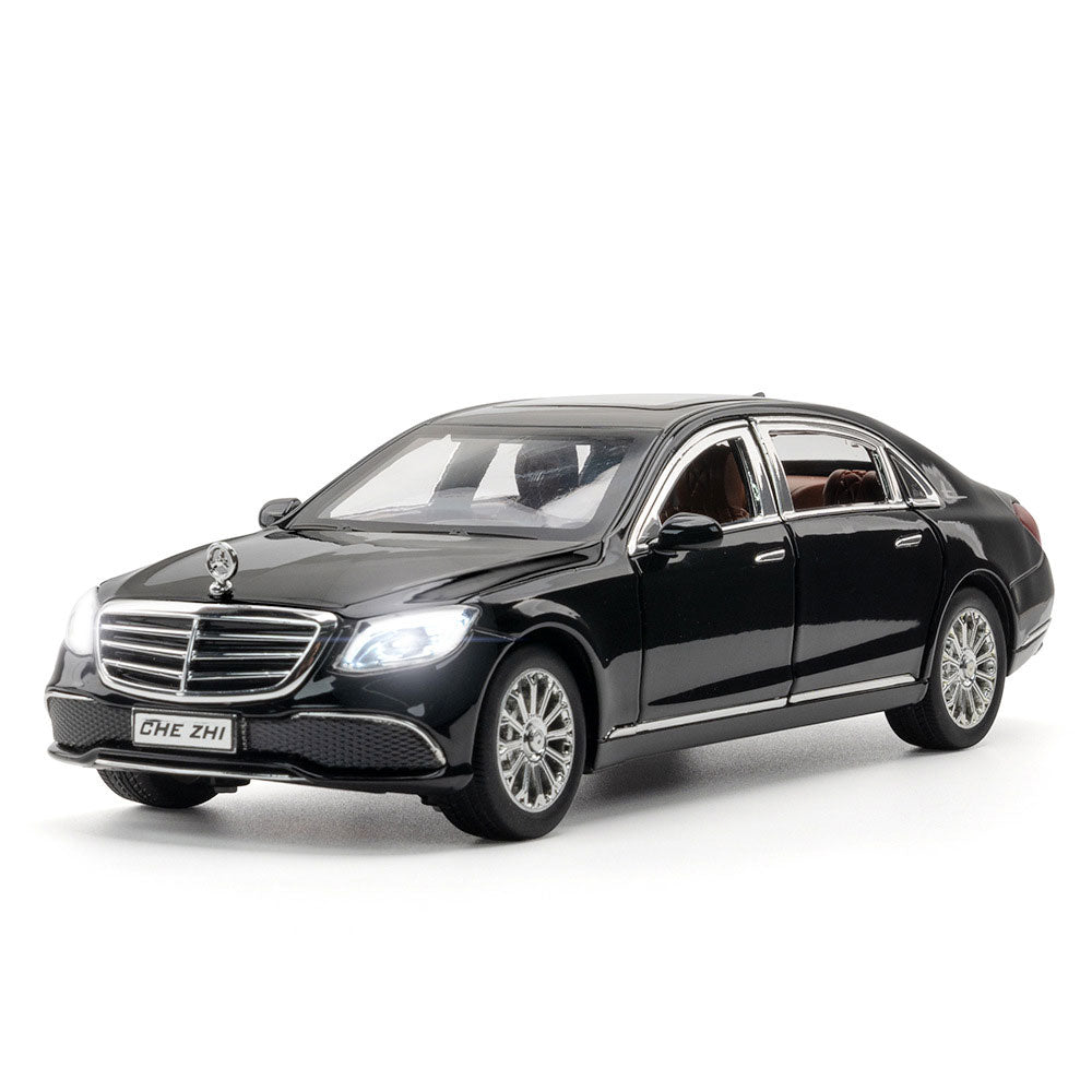 Mercedes Benz E300 1:24 Metal Diecast Car – Pull Back, Lights & engine Sounds, All Doors Open [Black]