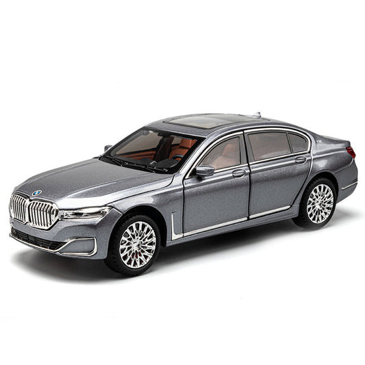 BMW 760 1:24 Metal Diecast Car – Pull Back, Lights & Engine Sounds, All Doors Open [GRAY]