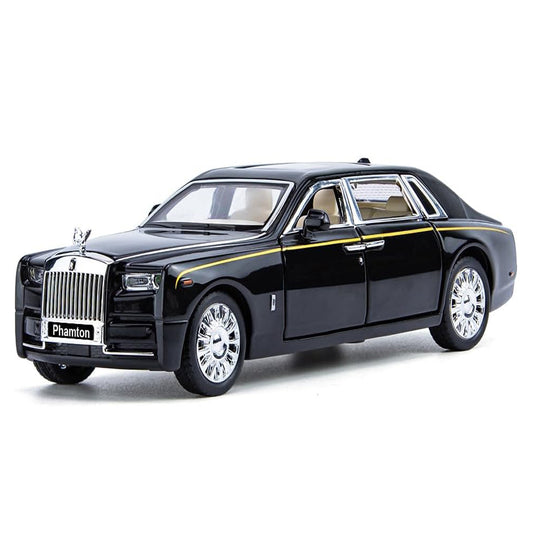 Rolls-Royce Phantom 1:32 Metal Diecast Car – Pull Back, Lights & Sounds, All Doors Open [Black ]